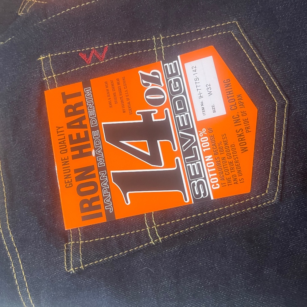 IRON HEART  14oz selvedge 777s-142  jeans 32 Japan